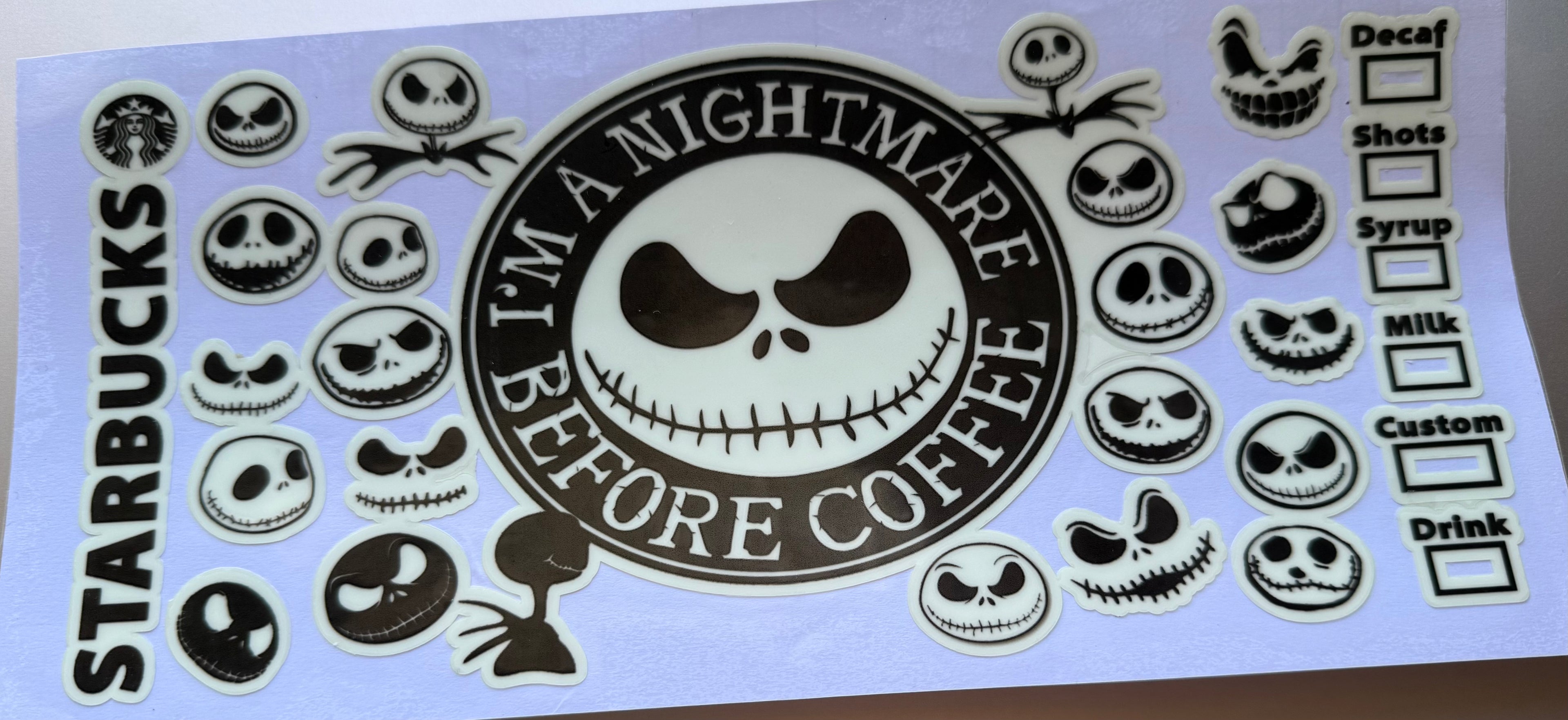16 Oz Nightmare Before Coffee Glow In The Dark