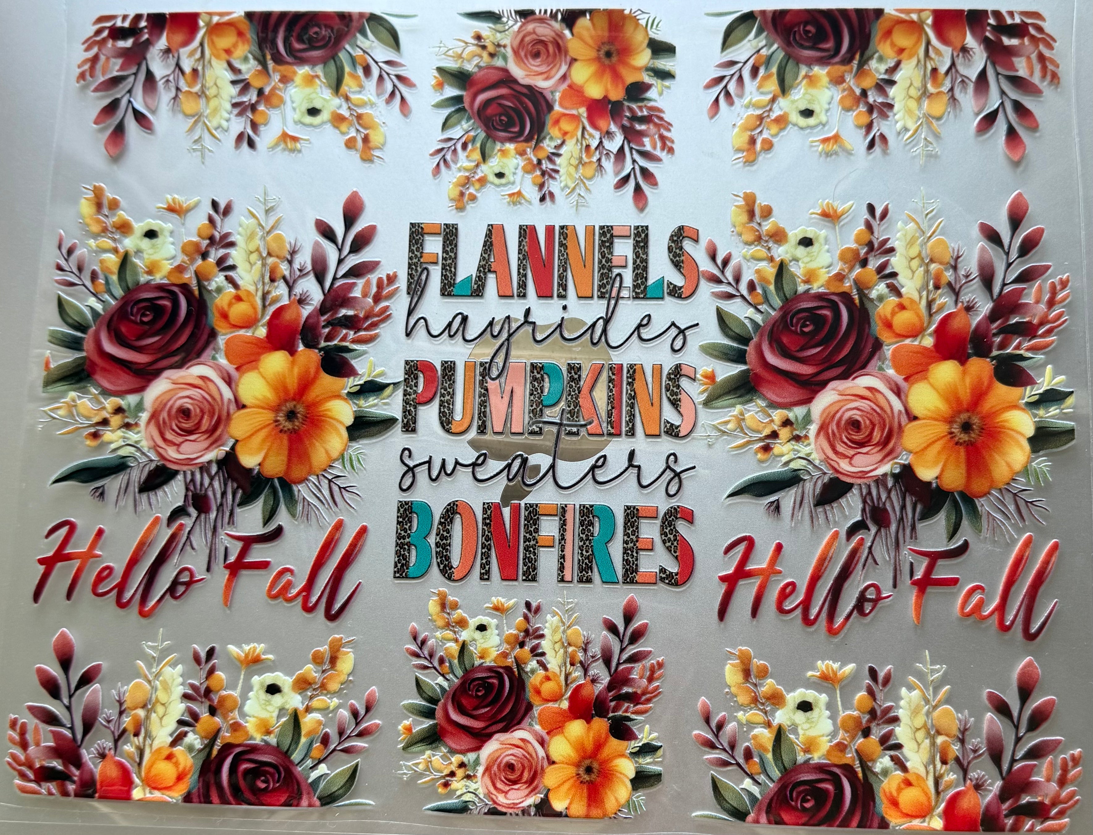 Skinny Tumbler Flannels Hayrides Hello Fall