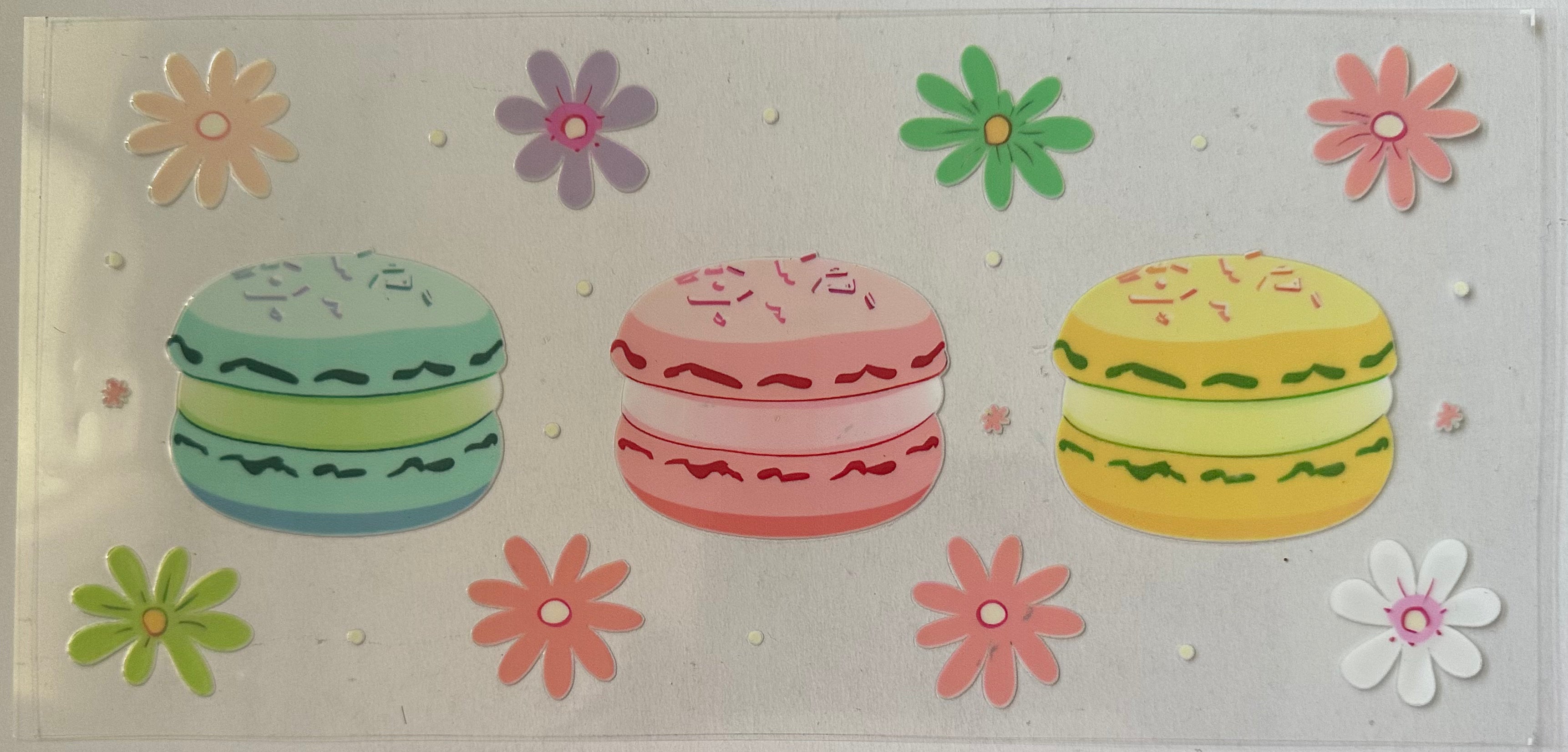 16 Oz Green, Pink & Yellow Macaroon
