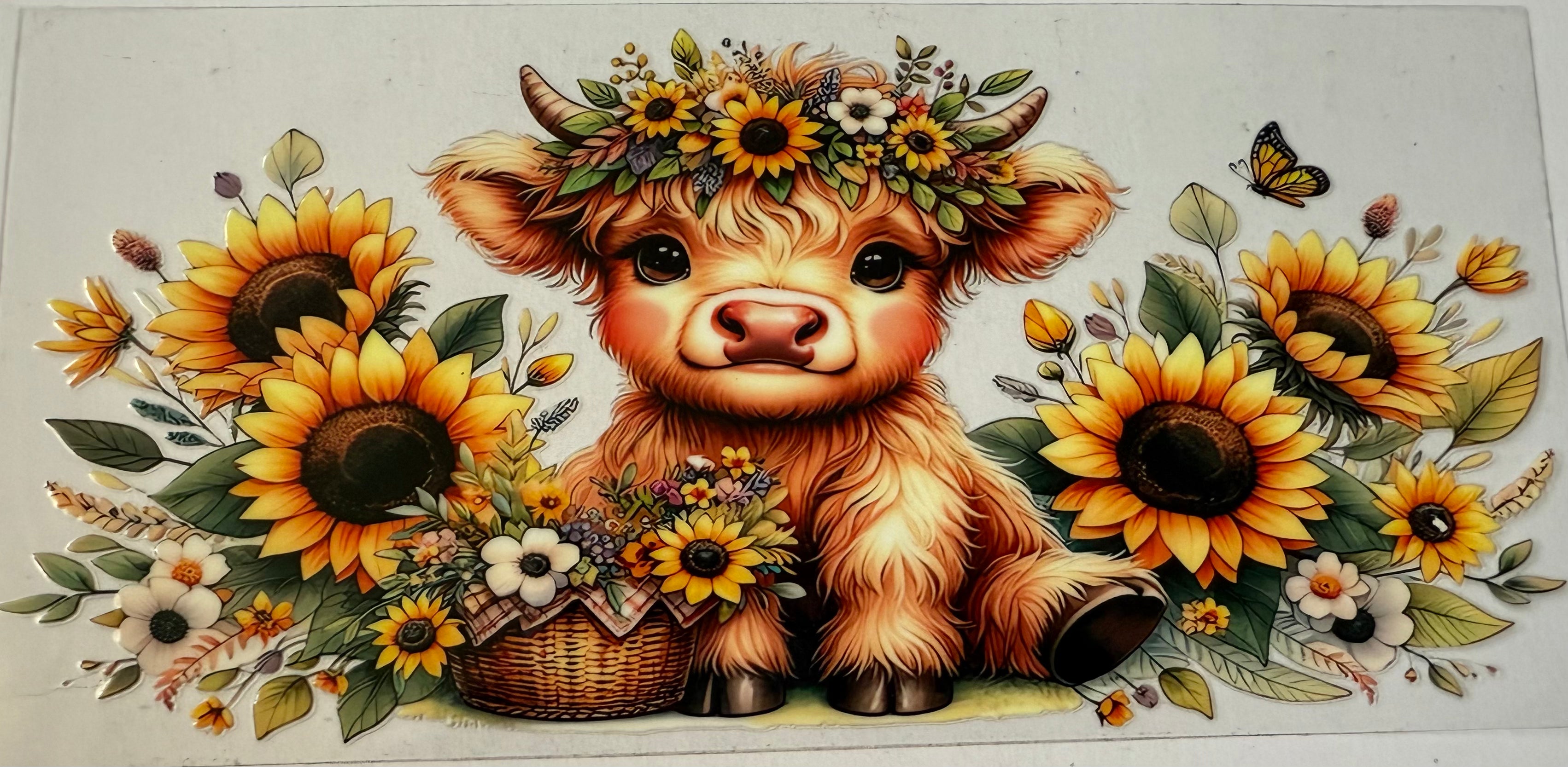 16 Oz Sunflower cow