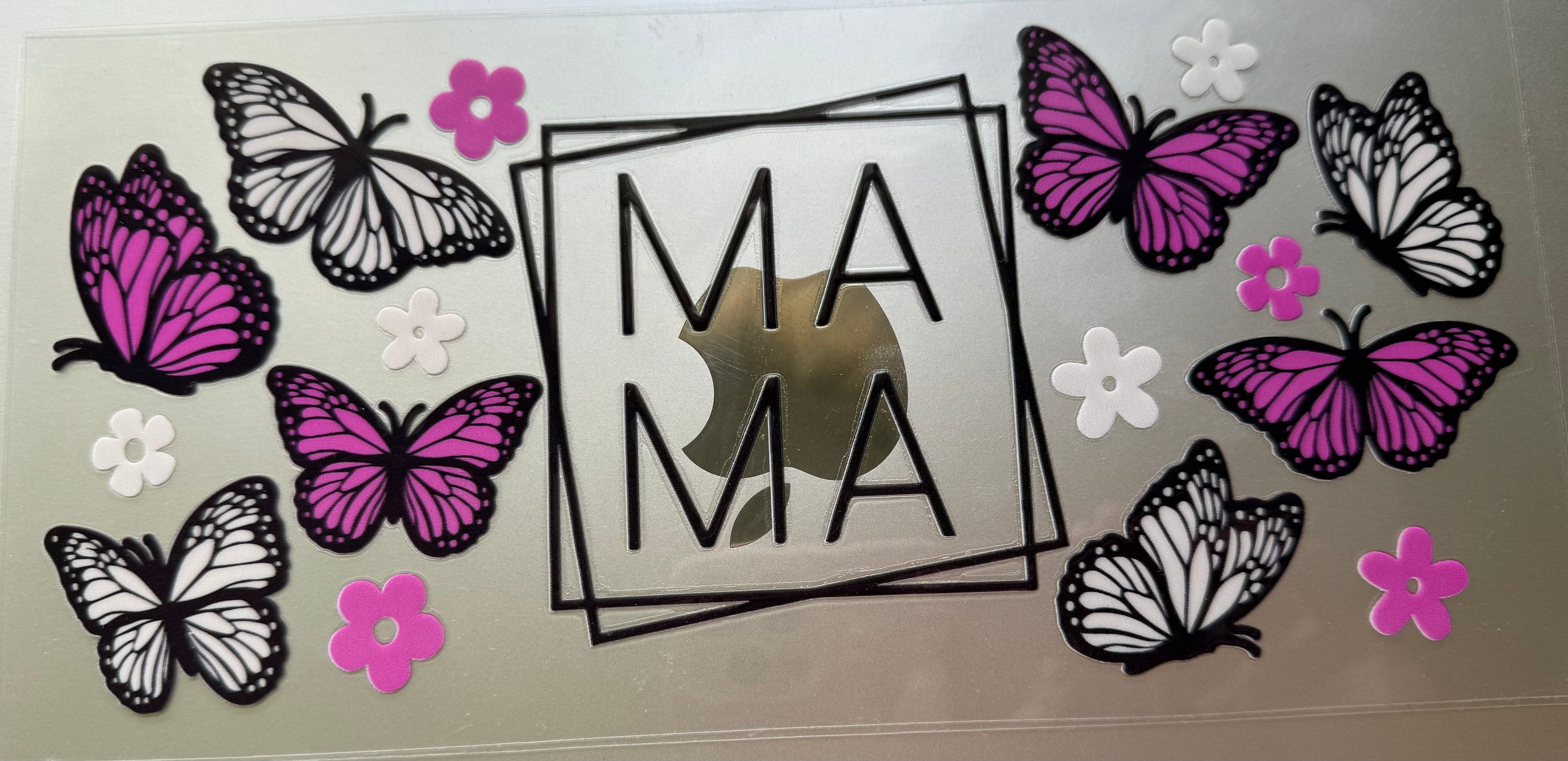 16 Oz Pink Butterfly Mama