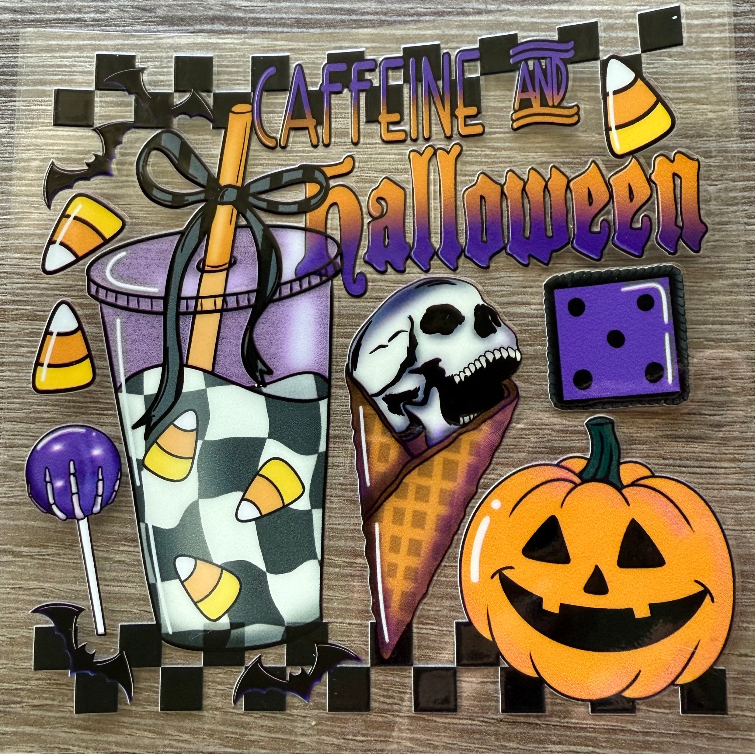 20 Oz Decal Caffeine & Halloween