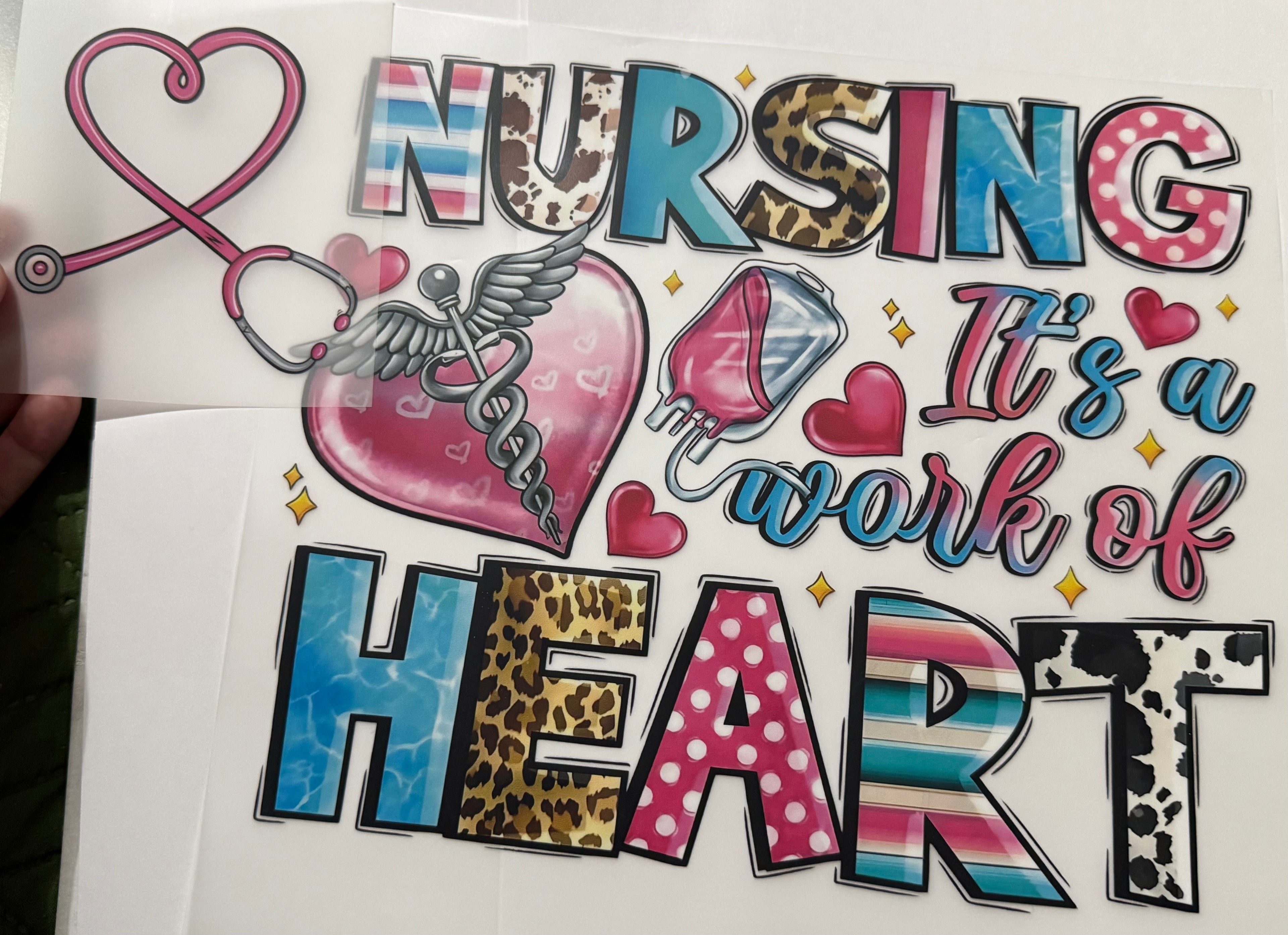 Nursing Work of Heart w/ Stethoscope Patch