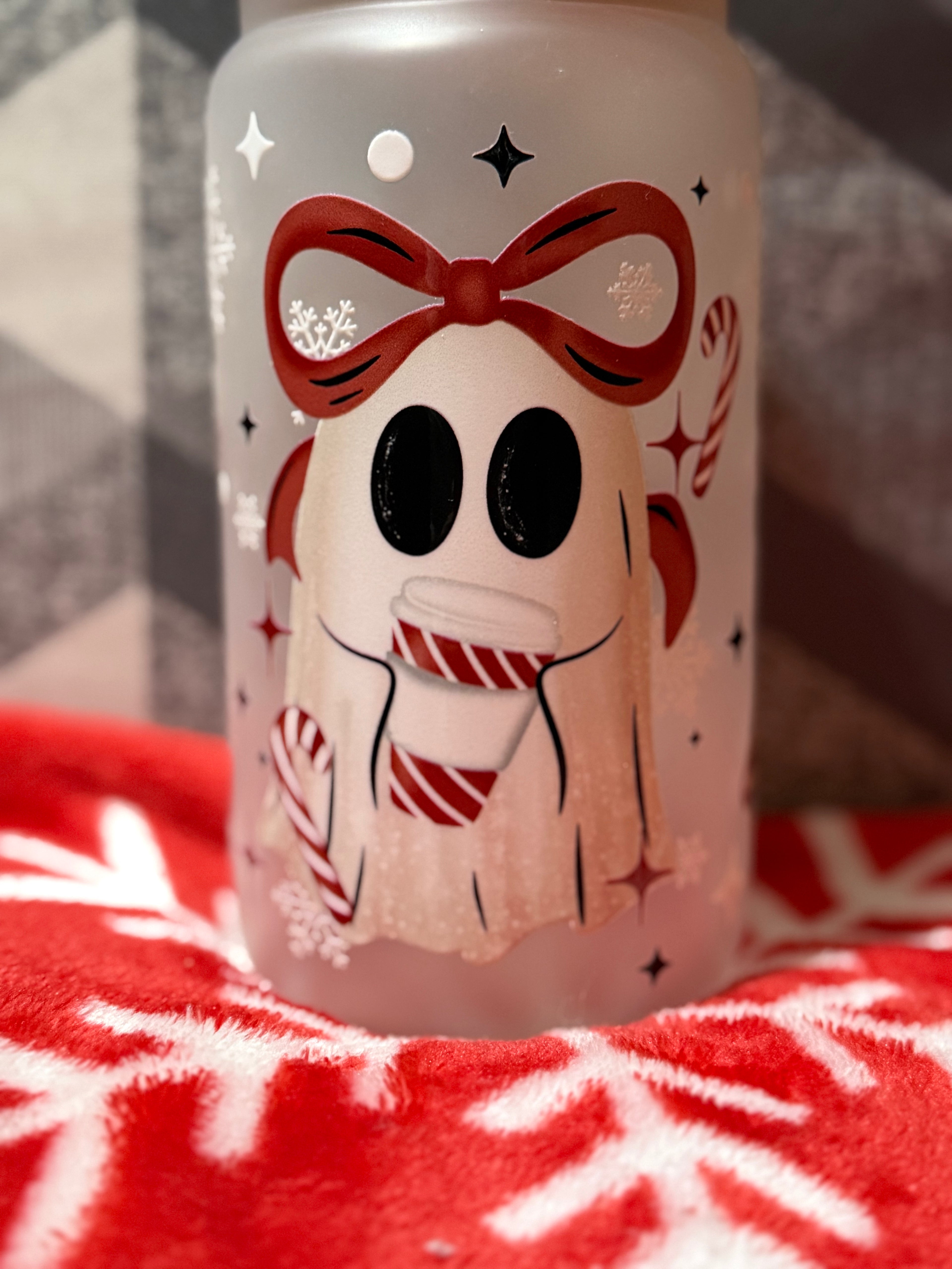 Red & White Coffee Ghost- 16 oz