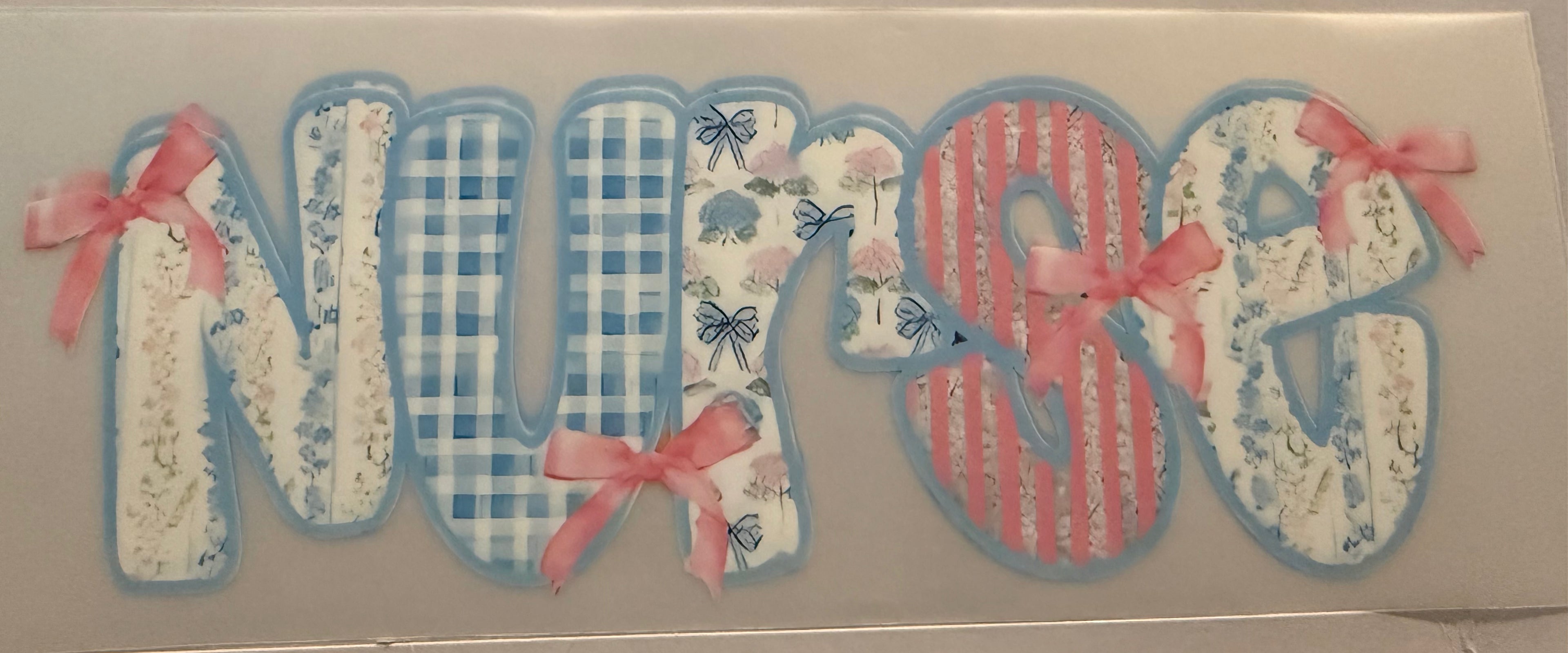 Pink & Blue Bow Nurse