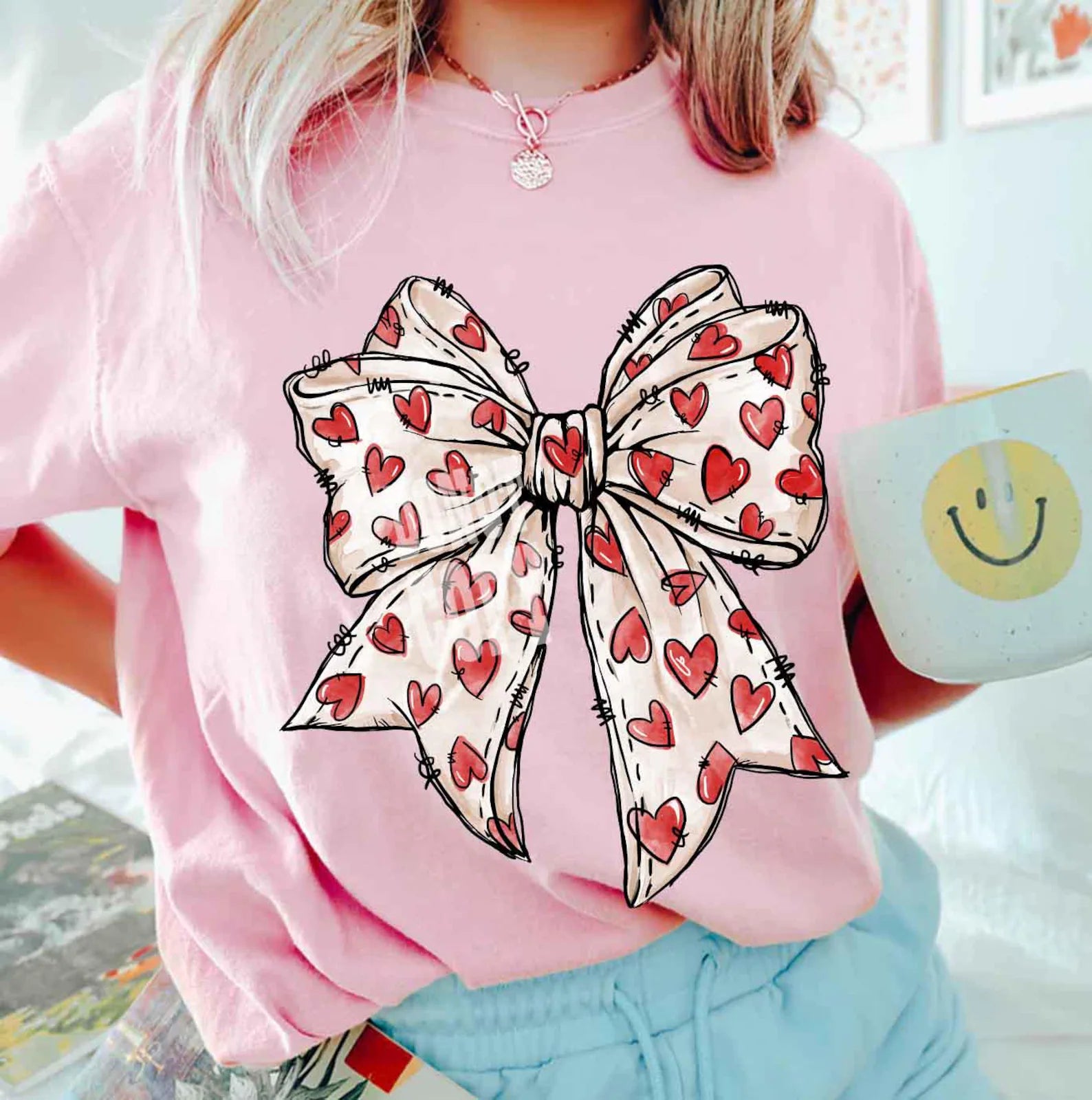 Coquette Glitter Heart Bow