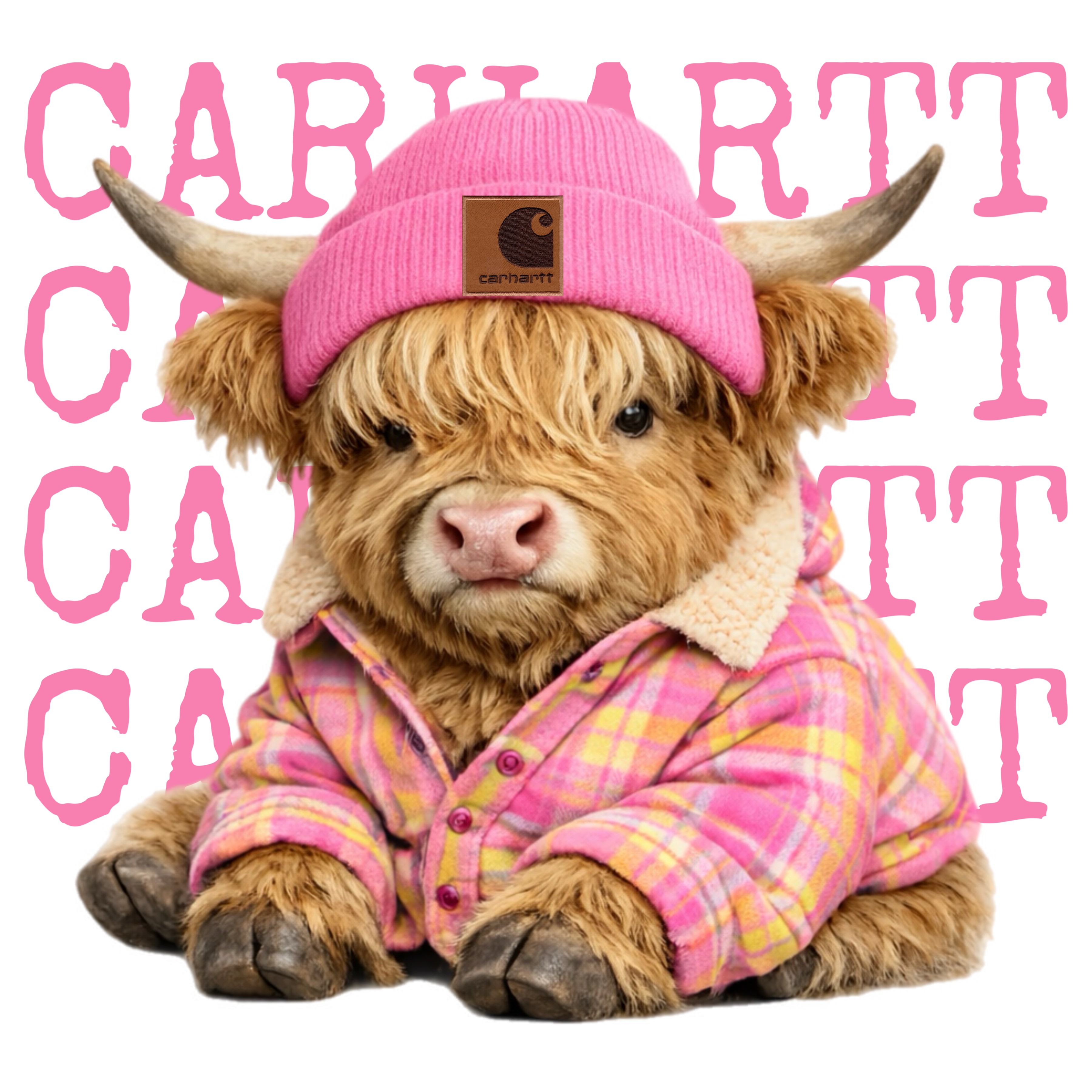 C-Hartt Pink Highland Cow